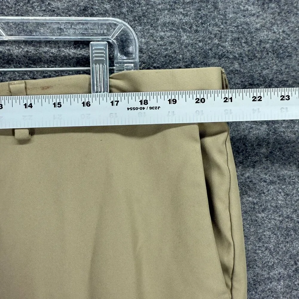 Haggar Dress Pants Men 42*28 Beige High Rise Pleated Pockets Classic Fit